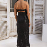 Gallery Maxi Dress Black Sequin