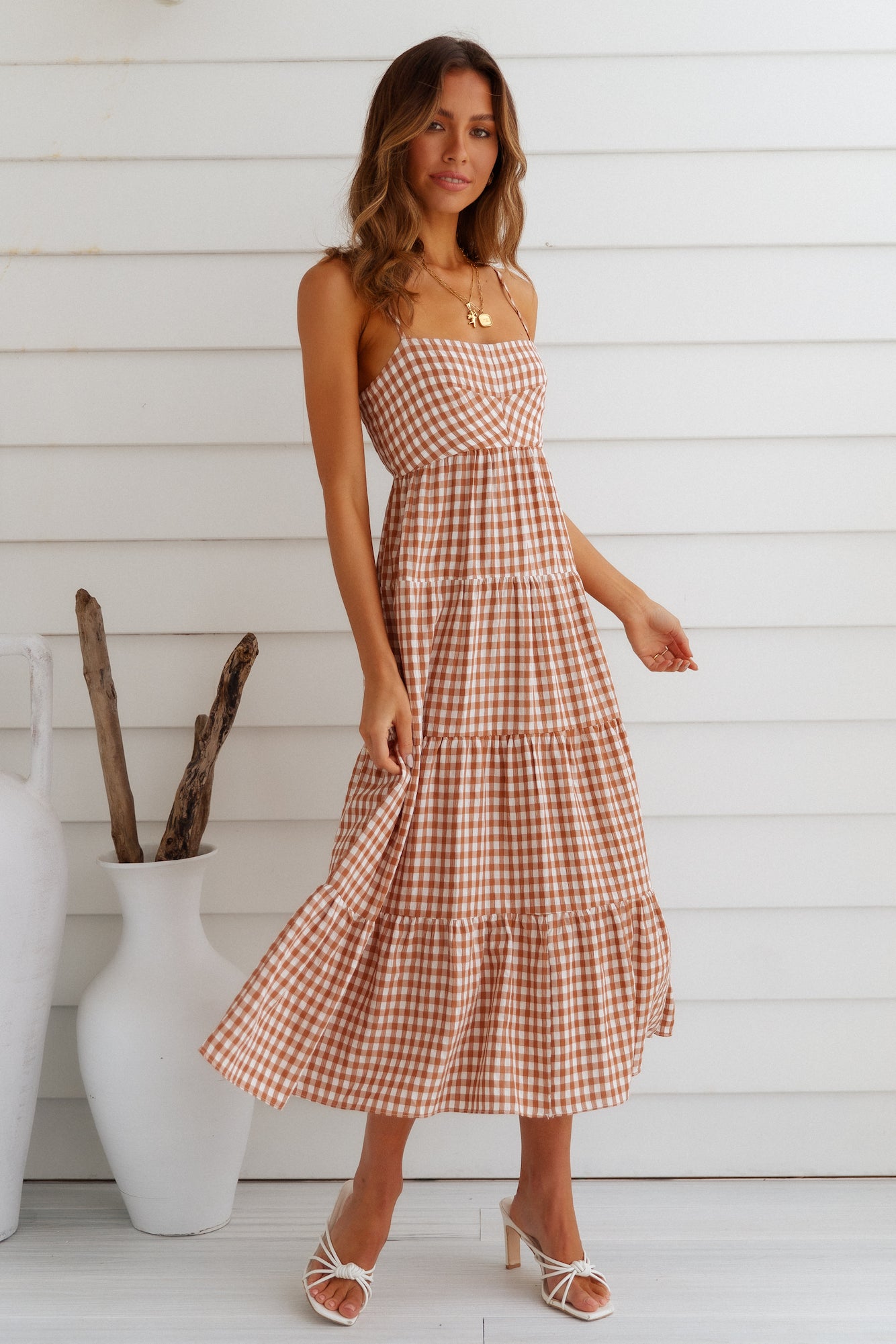 Picnic Till Sundown Maxi Dress Brown