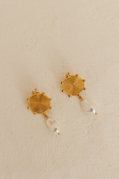 18K Gold Plated Solar Love Earrings Gold