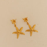 18K Gold Plated Starfish Magic Earrings Gold