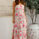 Cottage Living Strapless Maxi Dress Pink