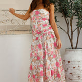 Cottage Living Strapless Maxi Dress Pink