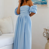 Bella Off Shoulder Maxi Dress Blue