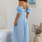 Bella Off Shoulder Maxi Dress Blue