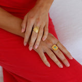 18K Gold Plated Shimmering Treasure Ring Gold