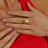 18K Gold Plated Shimmering Treasure Ring Gold