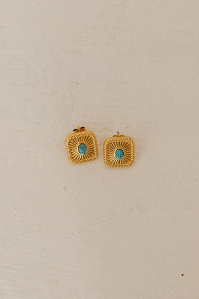 18K Gold Plated Secret Gems Earrings Gold