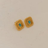 18K Gold Plated Secret Gems Earrings Gold