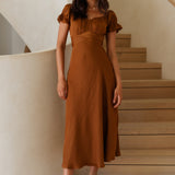 Sumatra Midi Dress Brown