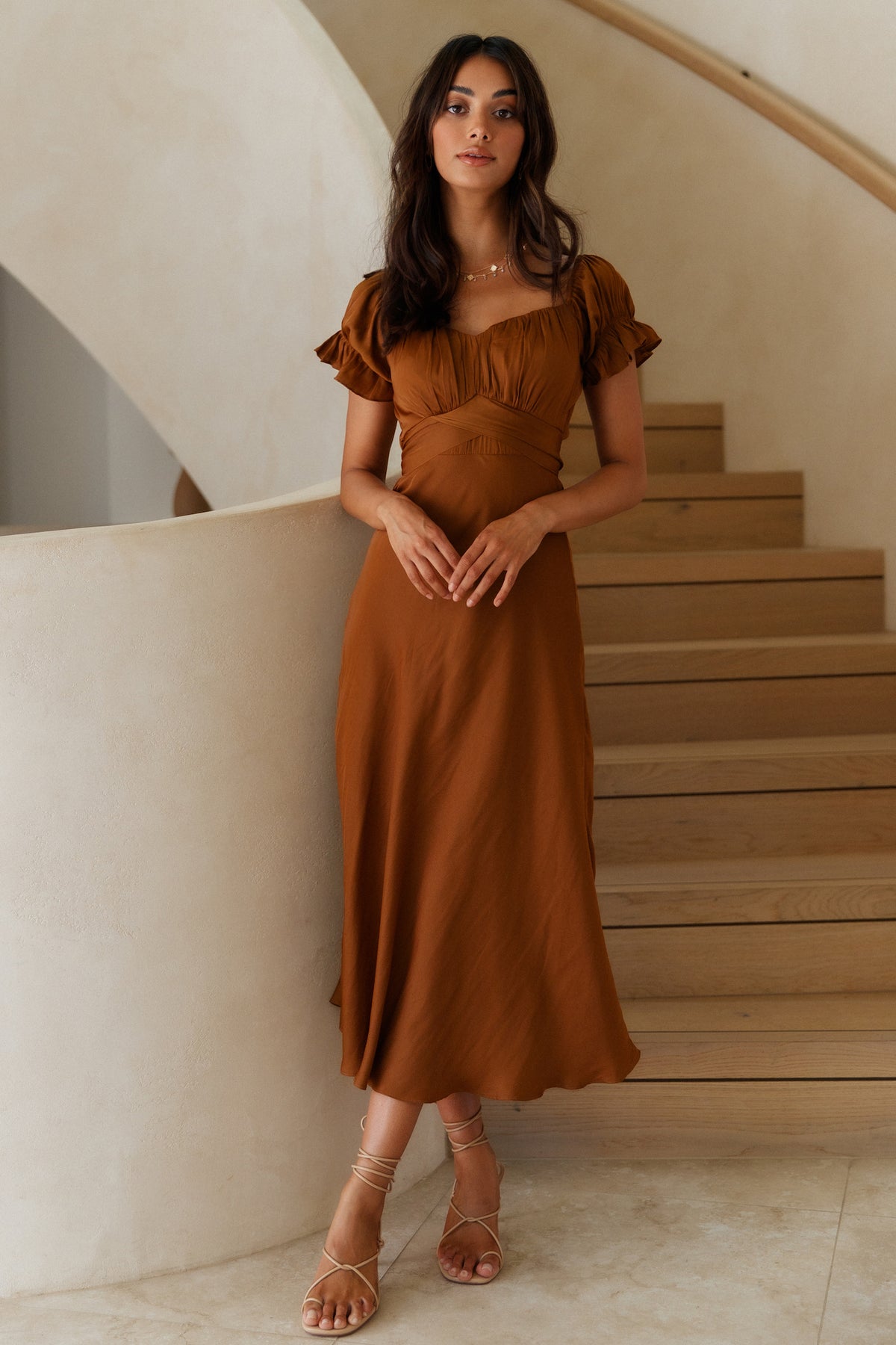medium brown dress Sumatra Midi Size:US 26Plus / UK 30 / EU 56