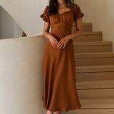 Sumatra Midi Dress Brown