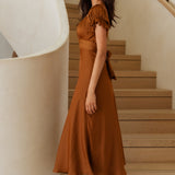 Sumatra Midi Dress Brown