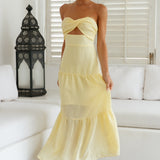 Free Falling Maxi Dress Yellow