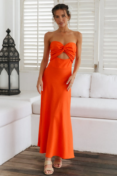 Glowing And Going Maxi Dress Orange