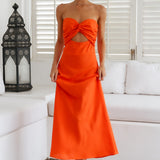 Glowing And Going Maxi Dress Orange