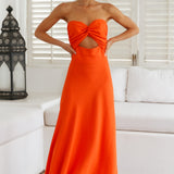 Glowing And Going Maxi Dress Orange