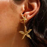 18K Gold Plated Starfish Magic Earrings Gold