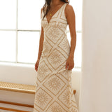 Breezy Blaze Maxi Dress Beige