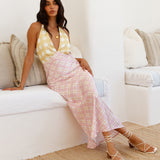 Picnic Date Satin Maxi Dress Pink