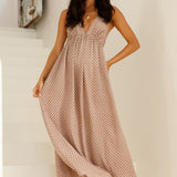 Cobbled Streets Halter Maxi Dress Brown