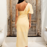 Velvet Skies Midi Dress Yellow