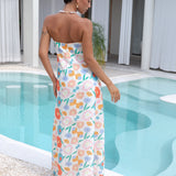 Elior Strapless Maxi Dress Print