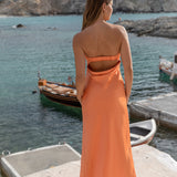 Gleam In Gold Maxi Dress Orange