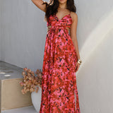 Wild Poppies Maxi Dress Pink