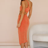 Glassy Sky Midi Dress Orange