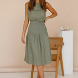 On The Horizon Midi Dress Green