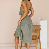 On The Horizon Midi Dress Green