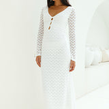 Ivory Moon Maxi Dress White