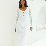 Ivory Moon Maxi Dress White