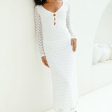 Ivory Moon Maxi Dress White