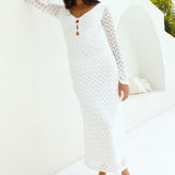 Ivory Moon Maxi Dress White