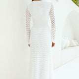 Ivory Moon Maxi Dress White