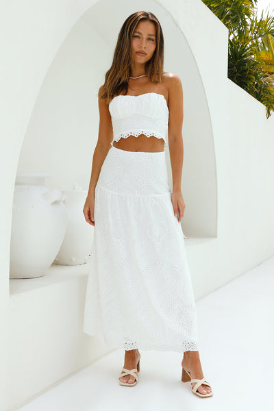 Enjoy Daylight Maxi Skirt White