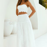 Enjoy Daylight Maxi Skirt White