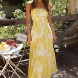 Wishful Strapless Maxi Dress Yellow