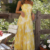 Wishful Strapless Maxi Dress Yellow