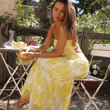 Wishful Strapless Maxi Dress Yellow