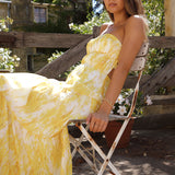 Wishful Strapless Maxi Dress Yellow