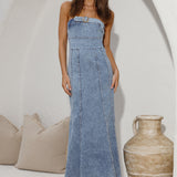 For The Record Maxi Dress Denim