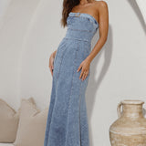 For The Record Maxi Dress Denim