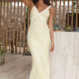 Checked Out Maxi Dress Yellow