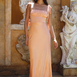 Blissful Satin Maxi Dress Orange