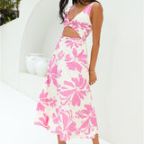 Sunset Sorbet Midi Dress Pink