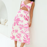 Sunset Sorbet Midi Dress Pink