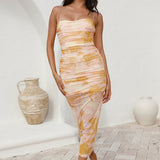 Starlight Chaser Midi Dress Yellow