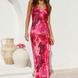 Sunset Splatter Maxi Dress Pink